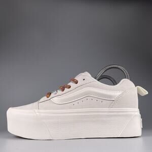Vans Knu Skool Women’s Size 7 White Suede Casual Platform Sneaker Skate Shoe NEW